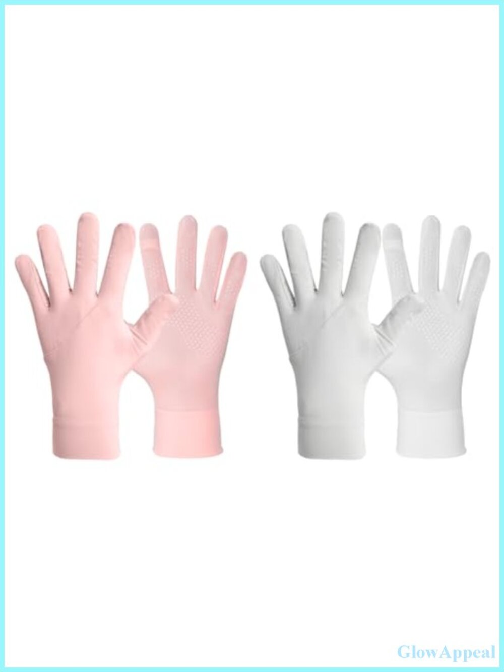 UV Protection Fingerless Driving Gloves Ice Silk Breathable for Women Men 2 Pair